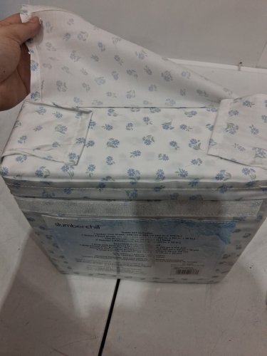 6PC SLUMBER CHILL COOLING BED SHEET SET - QUEEN- WHITE/BLUE FLORAL (MODEL: 1796335) image 3