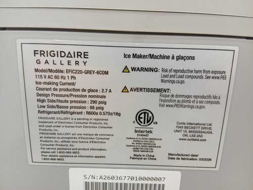 FRIGIDAIRE Gallery Countertop Crunchy Chewable Nugget Ice Maker - 33LBs - GREY (MODEL: EFIC2200-GREY) image 11