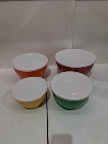 8pc MELAMINE bowl set with lids - assorted colours (model: 779634) image 3