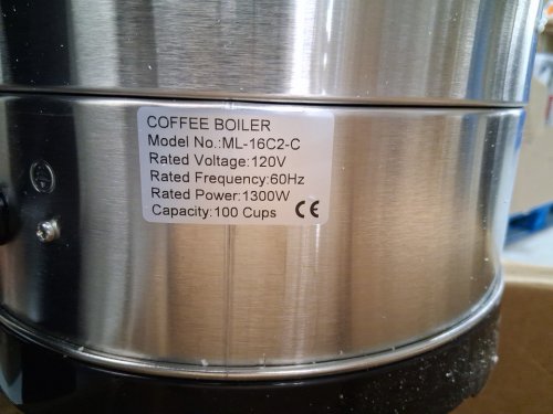 dual wall stainless steel large 100-cup coffee urn commercial coffee maker with easy pour dispenser - 4.2gal, 1300w (model: ml-16c2-c) image 7