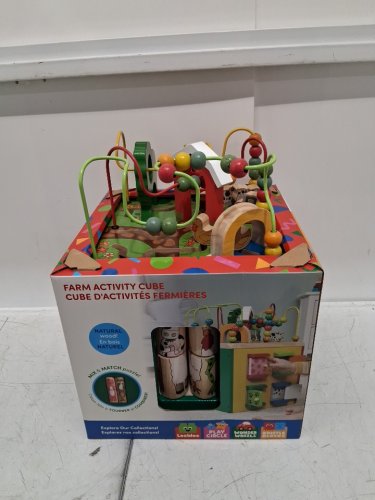 BATTAT WOODEN ACTIVITY CUBE DISCOVER FARM ANIMALS ACTIVITY CENTER FOR KIDS 1 YEAR+ - multi-colour (MODEL:‎ BT4599C1Z/bt4672z) image 3