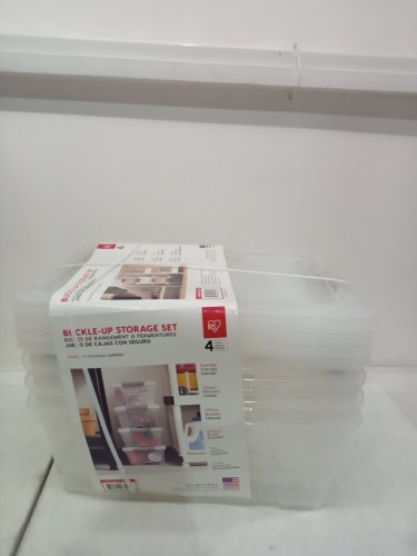 4pk Iris 12.9 Quart Buckle Up Storage Set - clear (model:1410571) image 2
