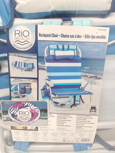 RIO BEACH BACKPACK BEACH CHAIR - 25" X 24" X 30" - BLUE (MODEL: 1952275) image 4