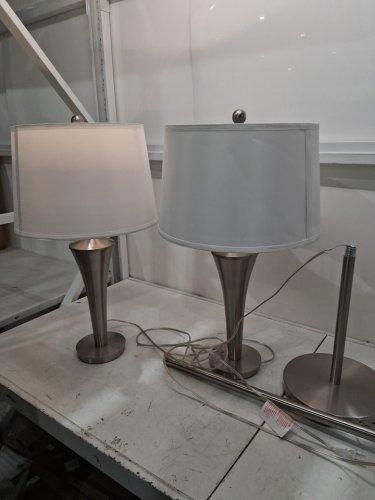 3pc Darlington Lamp Set-150 W E26 type A-16"L X 16"W X 60"H/15" x 15" x 27"-Brushed chrome grey (model: 1072538) image 9