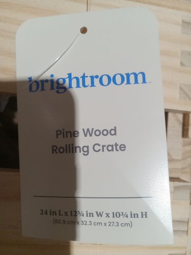 2PK brightroom rolling crate - 24" x 12.6" x 10.6" - Pine wood image 3