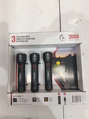 3pk Infinity X1 Rechargeable Flashlight - 2000 Lumen - black (model: 2006753) image 2