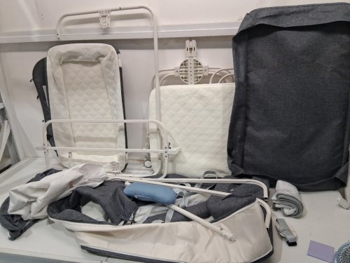 Baby Bedside Sleeper Bassinet, Baby Bassinet with Storage and Wheels and adjustable height - 33" x 23" x 29" - grey (model:628) image 3
