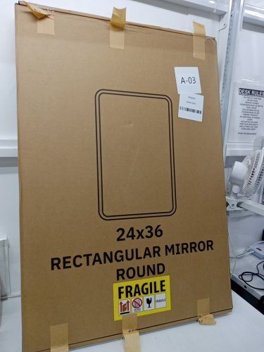 Heymirro Rounded Rectangle Bathroom Mirror - 24" x 36" - Black (MODEL: DA01312311) image 2