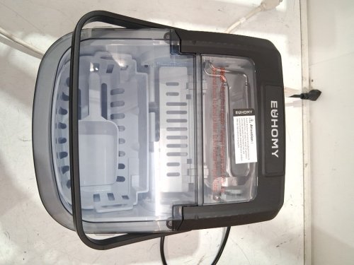 EUHOMY Countertop Ice Maker Machine with Handle, Basket & Scoop - MAKES 26LB Per Day - silver (MODEL: IM-01X/IM008-BSI-CAEH) image 7