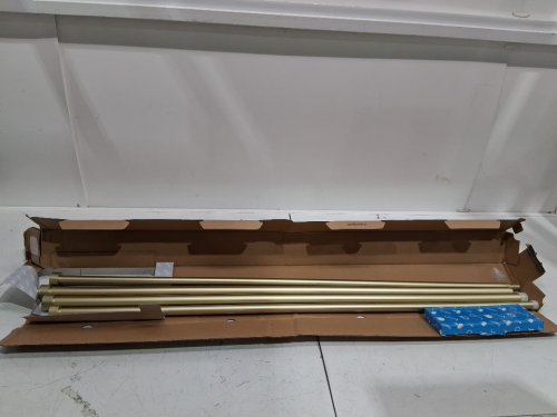 UMBRA CAPPA 1" THICK DOUBLE ROD DRAPERY SET - 66-120" - BRASS (MODEL: ‎1014401-104-a61) image 2