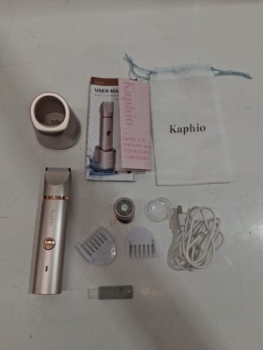 womens kaphio 2-in-1 body hair trimmer and facial hair remover - pink (model:ka005) image 2