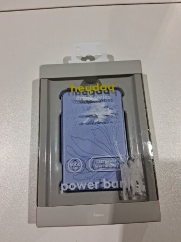 Heyday power bank with LED power level display and charge cable - DC 5V - 2.1A Output - 5000mAh - Violet - Jerilyn Lee (Model: 080 08 3209) image 2