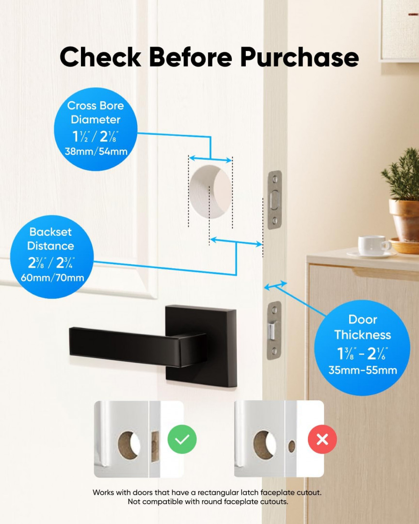eufy smart lock c30 keyless entry door lock with app connection - POLISHED NICKEL (model: t85d0) image 3