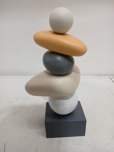 latitude run resin sculpture 'good luck' statue - 12.8" x 5.91" x 3.35" - grey/orange image 4