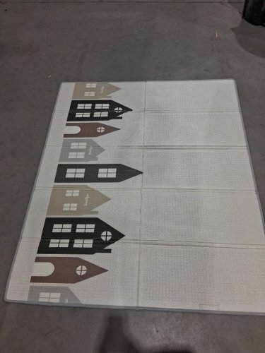 kids reversable Foldable playmat - 69" x 58" - TOWN THEME image 3