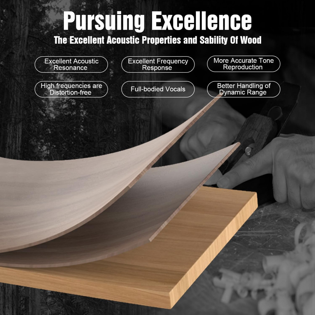 Hiwill Dolby Atmos bluetooth All-In-One Wooden sound bar with dual built-in subwoofer - 5.2.2ch - 33" (Model: WoNoble A502) image 3