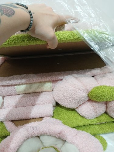 PAWZ Road Flower Cat Tree with Steel Frame Hammock and 7 Scratching Posts - 72" - pink\green - (model: amt0204pk) image 4