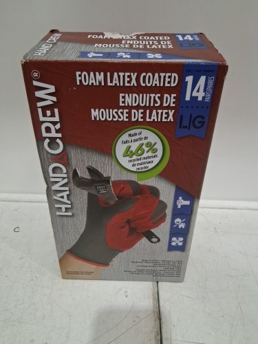 7PR HAND CREW FOAM LATEX COATED WORK GLOVES - large - RED/GREY/BLACK (MODEL: 1769987) image 2
