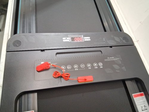SUPERFIT FOLDABLE COMPACT TREADMILL WITH LED DISPLAY & 12 PRESET PROGRAMS - BLACK/LIGHT BLUE (MODEL: SP37681US-NY) image 5