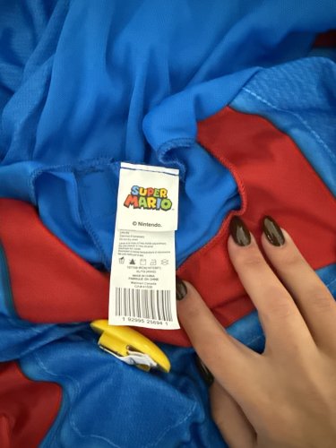 ADULT UNISEX SUPER MARIO COSTUME - EXTRA LARGE (40/42) - RED / BLUE image 3