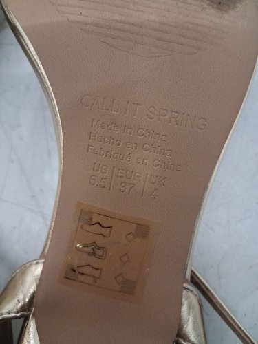 women's call it spring vegan Madelyyn Heeled Sandal - size 6.5 - gold image 5