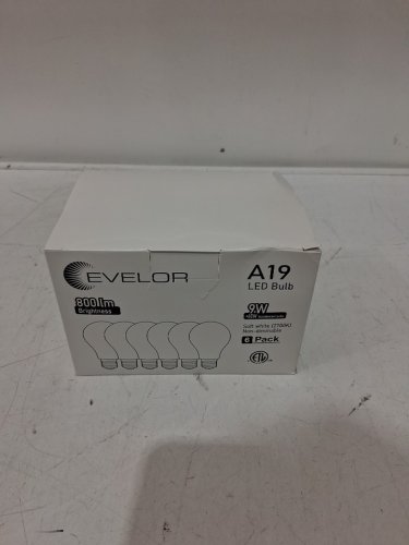 6PK EVELOR A19 LED LIGHT BULBS - 9W, 800 LM, 2700 K, E26 BASE, NON-DIMMABLE - SOFT WHITE (STYLE: A19) image 2