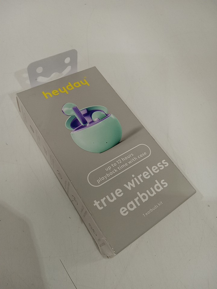 Heyday true wireless Sweat Resistant Bluetooth Earbuds - 33FT RANGE - Spring Teal / Purple (Model: 008 07 2680) image 2