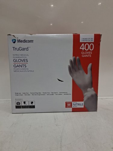 400PK Medicom® TruGard Nitrile Medical Exam Gloves - MEDIUM - White (model: 1858761) image 3