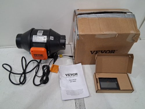 vevor variable speed inline duct ventilation fan - 6" / 400cfm - black (model: bt-fl14b) image 2