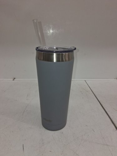 Ello Beacon Vacuum Insulated Stainless Steel Tumbler with Optional Straw- 24 oz- Grey (model425-0738-040-6): image 2