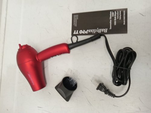 BABYLISS PRO TT TOURMALINE TITANIUM MICRO TRAVEL HAIR DRYER WITH FOLDING HANDLE  - 1500W - RED  (MODEL: BABTT053TC) image 4