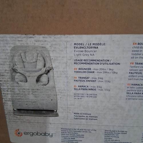 ERGOBABY EVOLVE 3-IN-1 ADJUSTABLE BOUNCER FOR NEWBORNS TO TODDLERS UP TO 20LBS - LIGHT GREY image 3