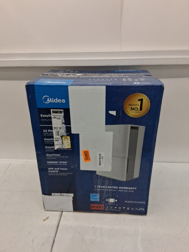 MIDEA EASYDRY DEHUMIDIFIER WITH DIGITAL DISPLAY - 1500SQ.FT. COVERAGE - WHITE (MODEL: MAD22C1AWS) image 2