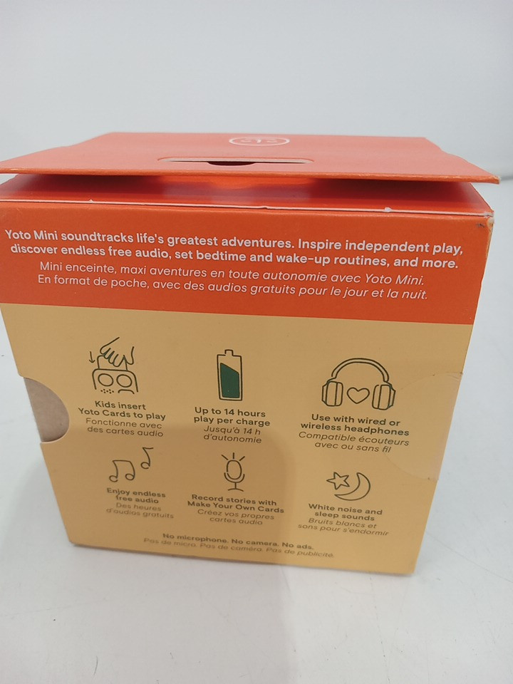 2PC yoto mini portable Bluetooth audio player with make-your-own card - 3-12+ y/o - white / orange (Model: PRMNXX02847) image 4