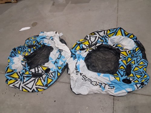 2PK Tobin Sports Whitewater Rush River Tubes WITH CUPHOLDERS - 56" - 100KG CAP - BLUE/WHITE (MODEL: 1985304) image 3