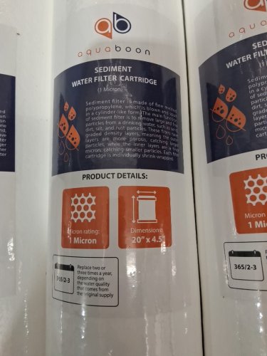 10PK Aquaboon 5 Micron Grooved Sediment Water Filter Replacement Cartridge - 20''x4.5'' - WHITE image 4