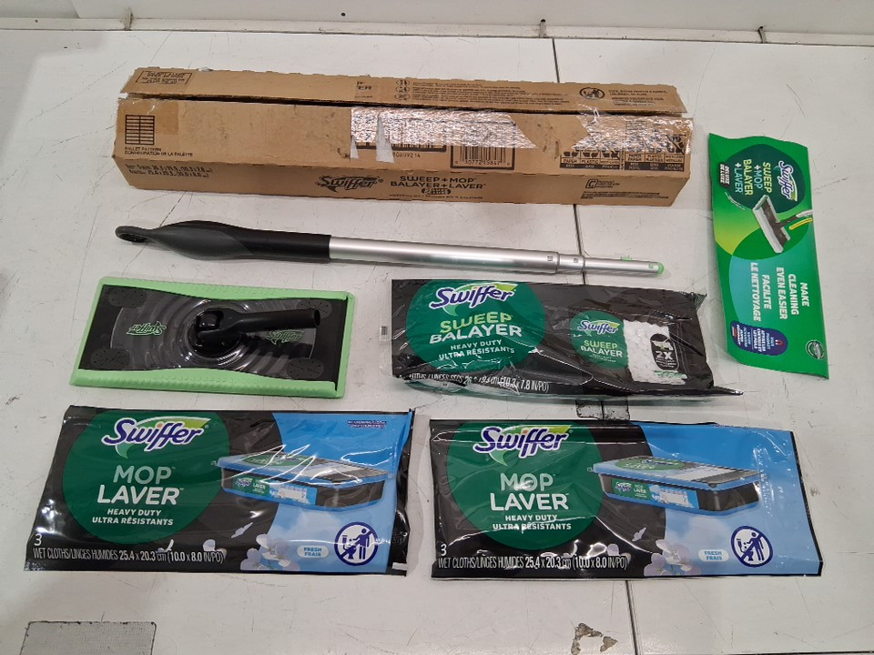 Swiffer 2-in-1 Sweep and Mop Deluxe Multi surface Mopping and Sweeping Kit- green/black image 2