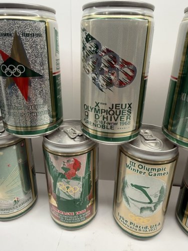 16 ASSTD COLLECTIBLE *FULL* ALE CANS OF THE WINTER OLYMPICS (ALL DIFFERENT YEARS FROM THE PAST) image 7