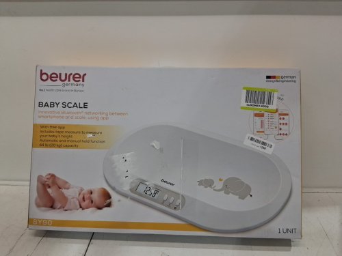 BEURER DIGITAL BABY/PET WEIGHT SCALE, 44LBS CAPACITY - WHITE/GREY (MODEL: BY90) image 2