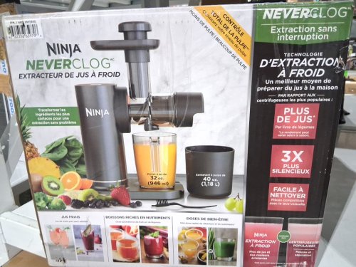 ninja neverclog Powerful Compact Slow Juicer with Total Pulp Control - 24oz - grey/black (JC151C) image 2