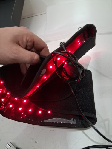 Red Light Therapy Belt Wrap Cordless 660nm & 850nm Infrared Light with heating pad and vibration pulse timer 46" - black (model: zld-119) image 3