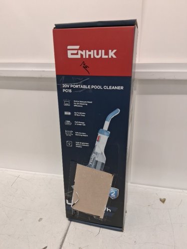 ENHULK HANDHELD CORDLESS POOL VACUUM WITH 13.4" WIDE HEAD - 18.5 GPM SUCTION - WHITE/BLUE (MODEL: PC15) image 2