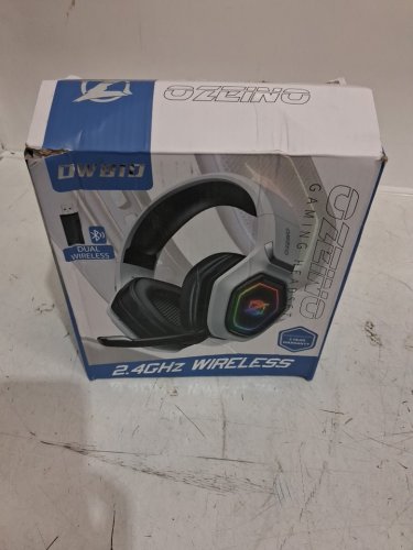 Ozeino USB & Type-C bluetooth 2.5GHz Ultra Stable Wireless Gaming Headset for PC, Ps5, Ps4 with Flip Microphone - white (model: ow810) image 2