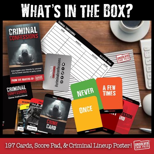 CRIMINAL CONFESSIONS party game - Where You Interrogate Friends to Uncover Surprising Stories of Petty Crime image 2
