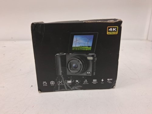 Digital Camera w3ith 18X Zoom - 64MP Camera / 180-Degree Flip Screen / Auto Focus - Black (Model:	DC060-WYJ) image 2