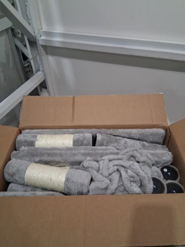 feandrea multi-level cat tree tower - 61" - grey (model: pct192w01v1) image 3