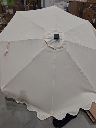 COSTWAY Outdoor Patio Umbrella with Solar LED Lights and Weighted Base -9FT - BEIGE (MODEL: np13207be) image 7