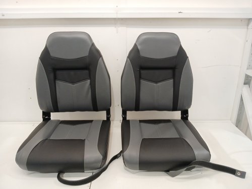 2pk Costway High Back Folding Boat Seats with Sponge Cushion and Flexible Hinges - black/grey (MODEL:np10522dk-2) image 4
