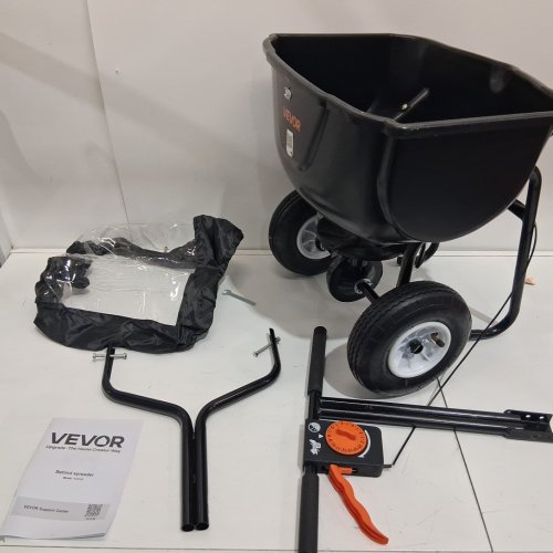 VEVOR WALK-BEHIND BROADCAST SPREADER FOR FERTILIZER/SEED/SALT/SAND WITH 8" WHEELS - 60LB - (MODEL: tc2135) image 3