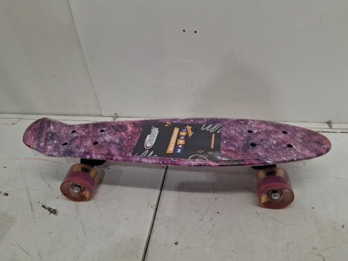 Nattork Mini Cruiser Retro Skate Boards with Colorful Light up PU Wheels - 22" - PURPLE (MODEL: 22DP111025) image 3